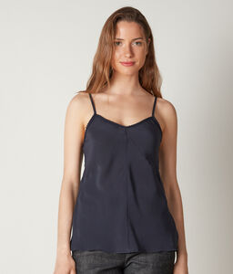 Silk Tank Top with Shoulder Straps