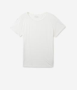 T-Shirt mit Rundhalsausschnitt aus Baumwolle und Seide