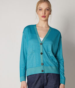 Ultrafine Cashmere Cardigan with Buttons
