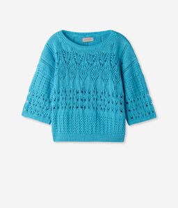 Μπλούζα με Λαιμόκοψη Χαμόγελο Crochet