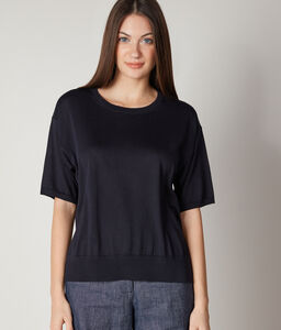 Oversized T-shirt in Silk and Cotton