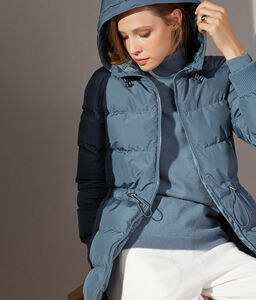 Down Jacket with Drawstring Hood