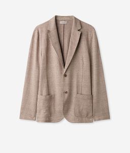 Prince of Wales Linen and Cotton Jersey Jacket