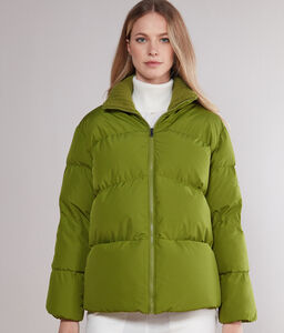 Down Jacket with Wool Collar