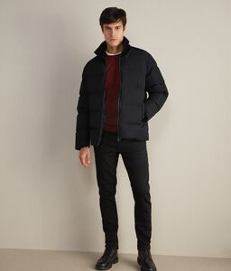 Down Jacket with Wool Collar