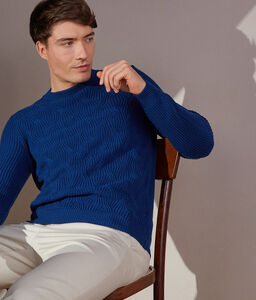 Round-Neck Cable-Knit Wool Jumper