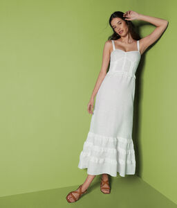 Linen Dress with Corset Bodice