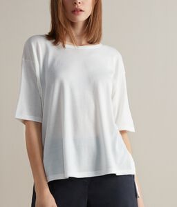 Camiseta amplia de seda y algodón
