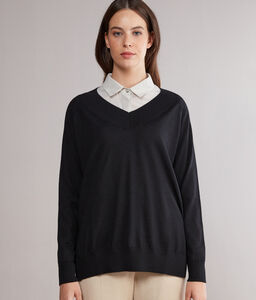 V-neck Sweater in Ultrafine Cashmere