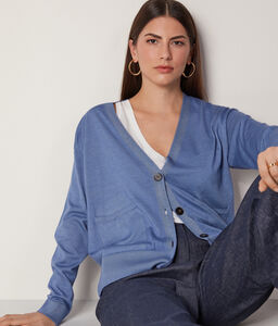 Cardigan with Buttons in Ultrafine Cashmere