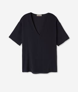 V-Neck Silk T-Shirt