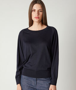 Silk and Cotton Boatneck Sweater