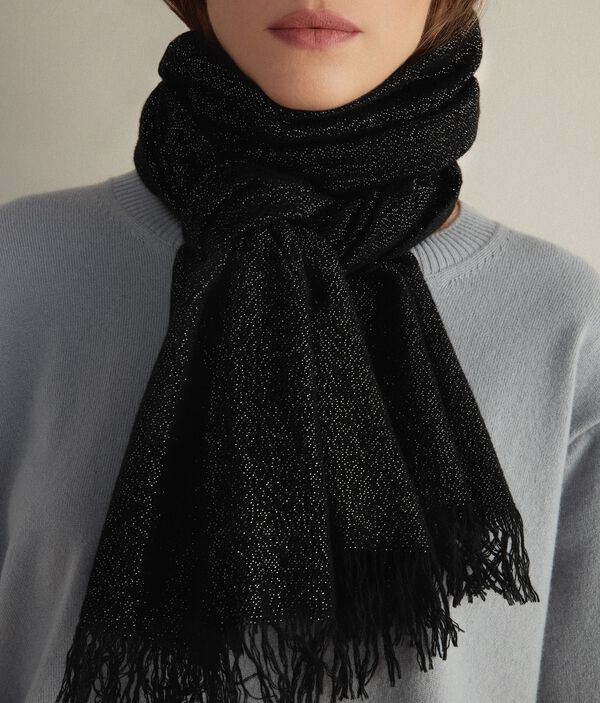 be quiet Push sector Wool and Lamé Thread Scarf | Falconeri