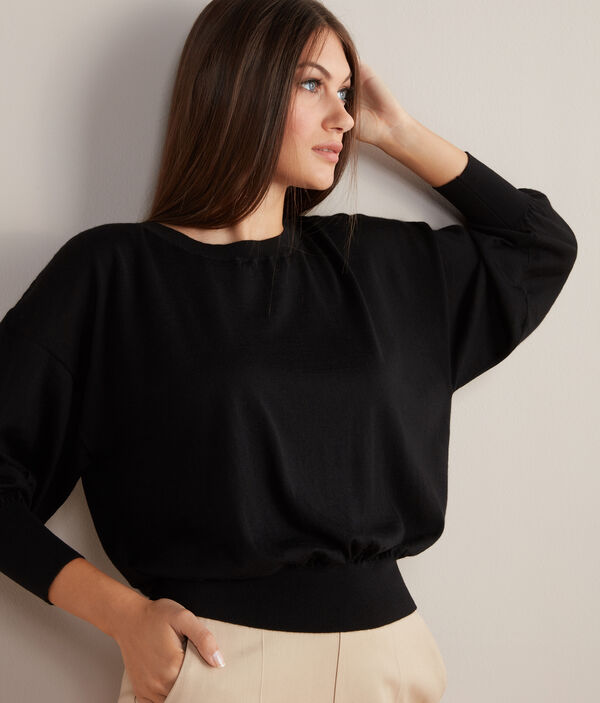 Cashmere Sweater with Ample Sleeves