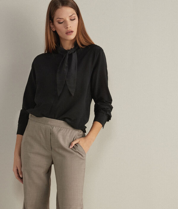 Silk Shirt with Bow