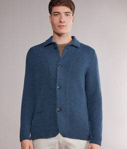 Giacca Cardigan in Lana a Coste