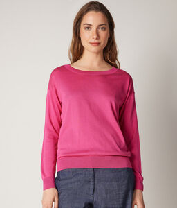Silk and Cotton Crew Neck Sweater