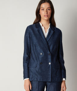 Double-Breasted Cotton Linen Jacket