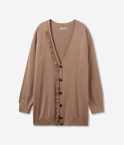 Ruched Cotton and Silk Cardigan