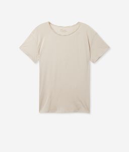 T-shirt à col rond en coton et soie