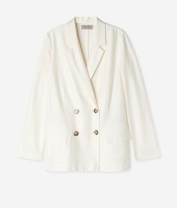 Double-Breasted Cotton Linen Jacket