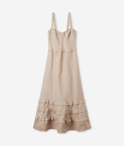 Linen Dress with Corset Bodice