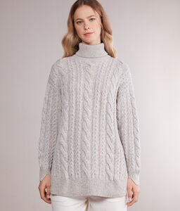 Mouliné Cashmere Turtleneck Sweater