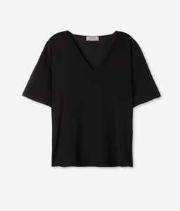 Silk V-neck T-Shirt