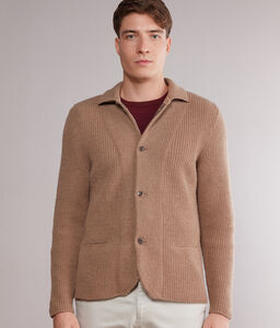 Ribbed Wool Cardigan Jacket