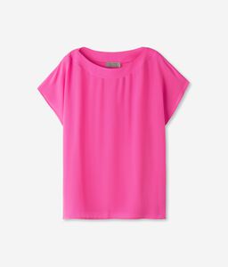 Silk and Modal Boatneck T-Shirt