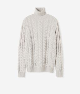 Cable Knit Wool Turtleneck