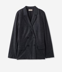 Double-Breasted Cotton-Linen Jacket