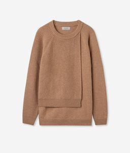 Ultrasoft Cashmere Round-Neck Jumper with Panel