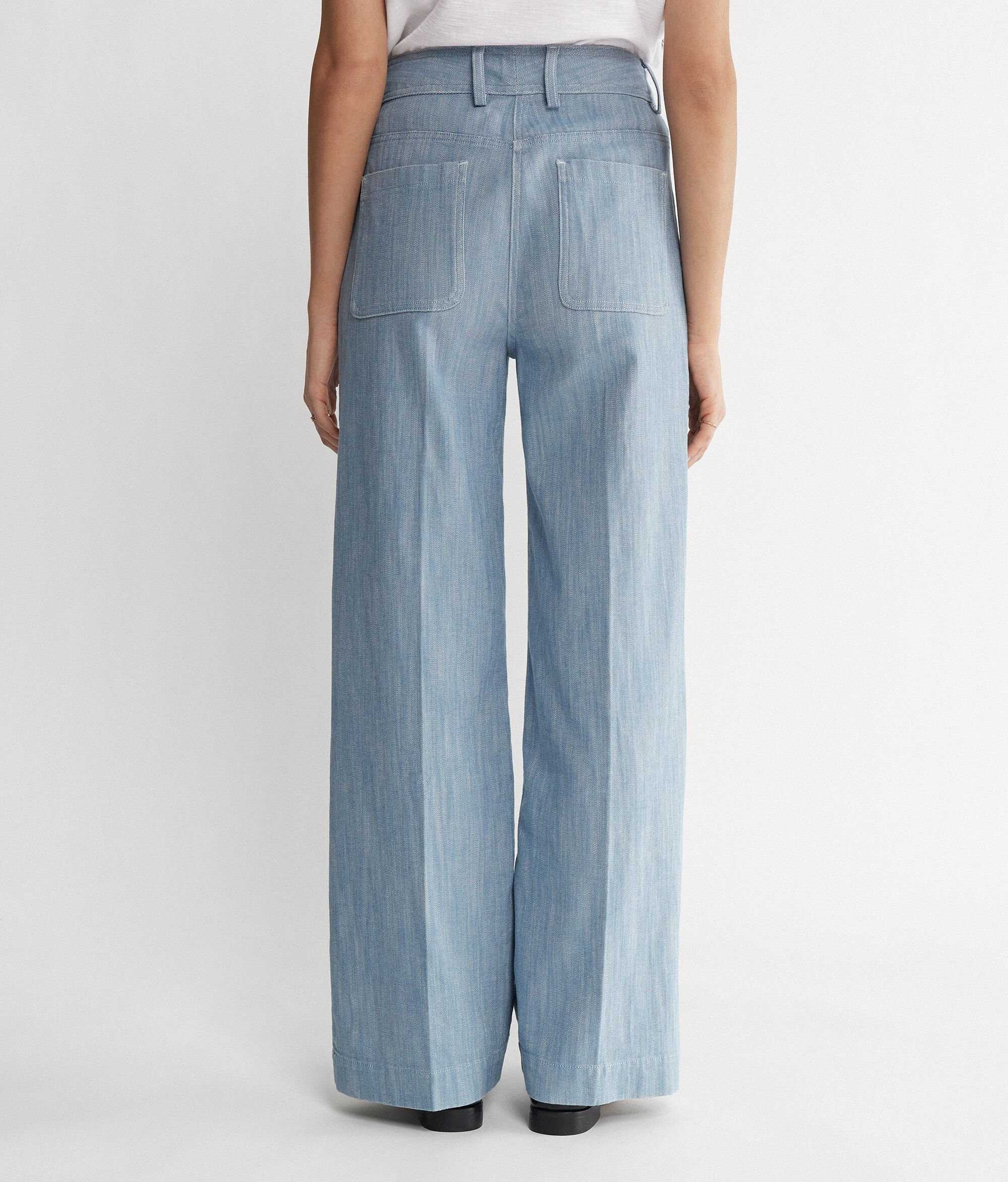 Denim Pants with Patch Pockets