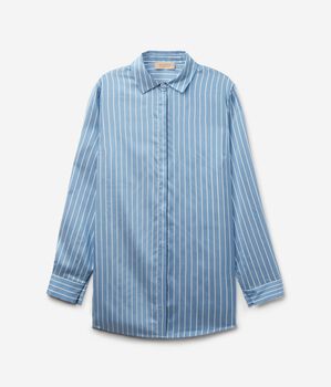 Long-Sleeved Striped Silk Shirt