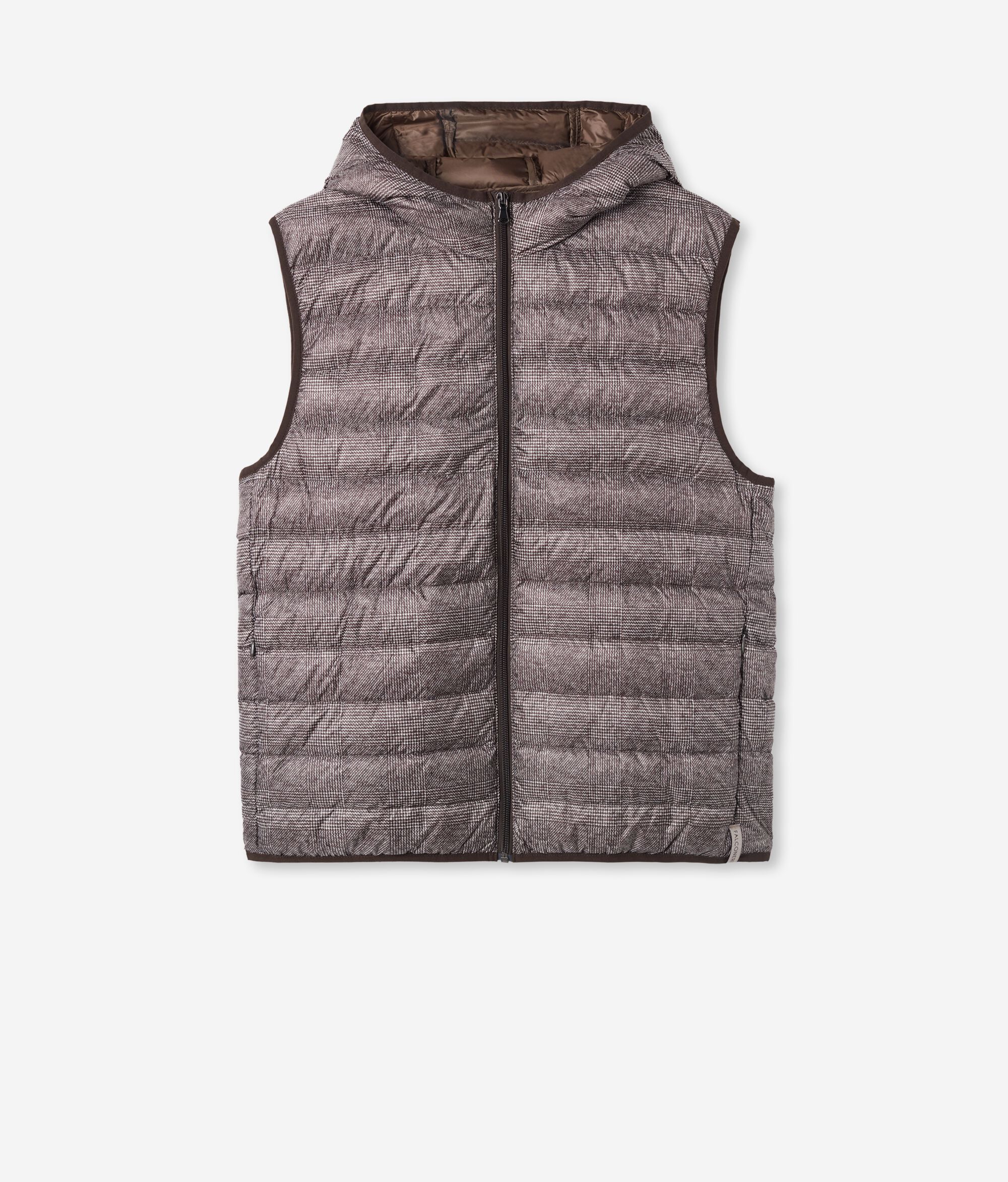 Printed Sleeveless Short Quilted Jacket