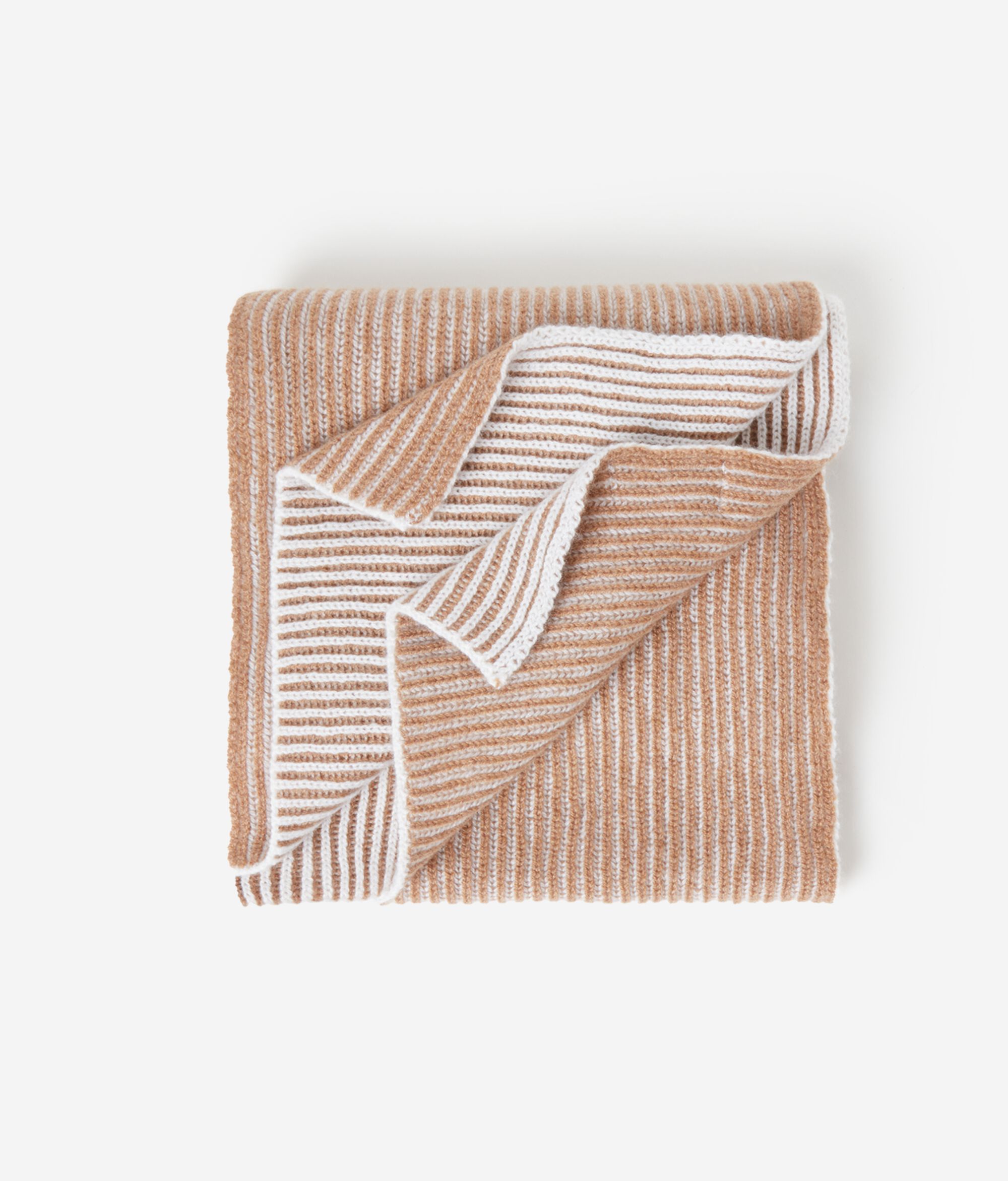 Two-Toned Ribbed Ultrasoft Cashmere Scarf