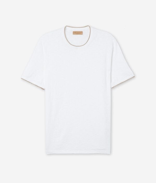 Camiseta con manga corta en algodón retorcido