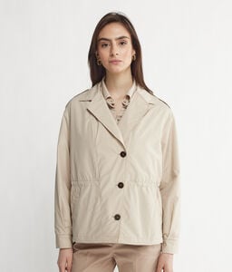 Short Trench Coat with Cashmere Lining