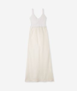 Linen Dress with Knit Top
