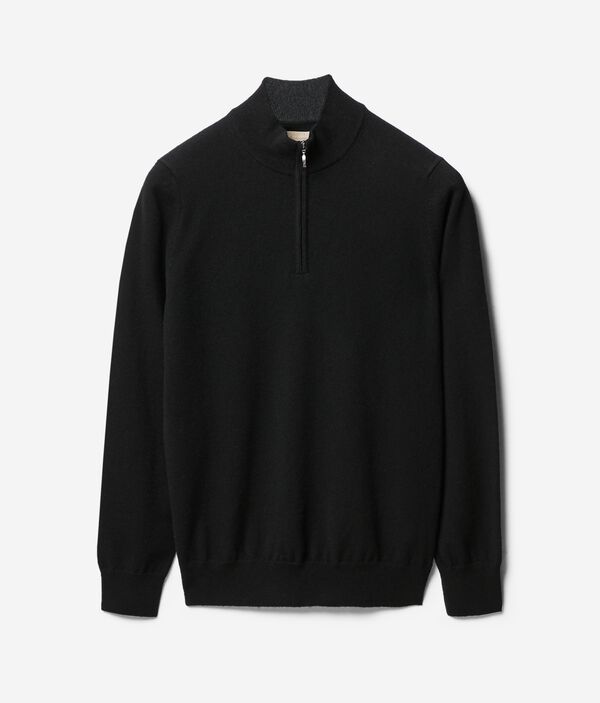 Ultrasoft Cashmere High Collar, Half Zipper Sweater - Turtleneck ...