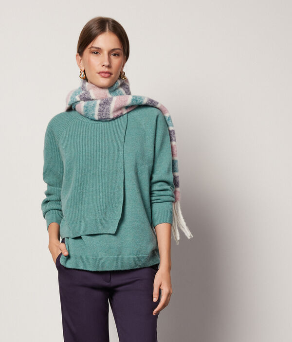 Crewneck Sweater in Ultrasoft Cashmere with Panel