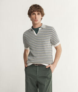 Short-Sleeve Striped Polo