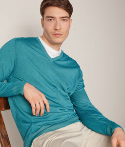 Pullover mit V-Ausschnitt aus Kaschmir Ultrafine