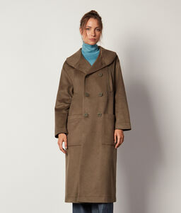 Long Double-Breasted Cashmere Coat