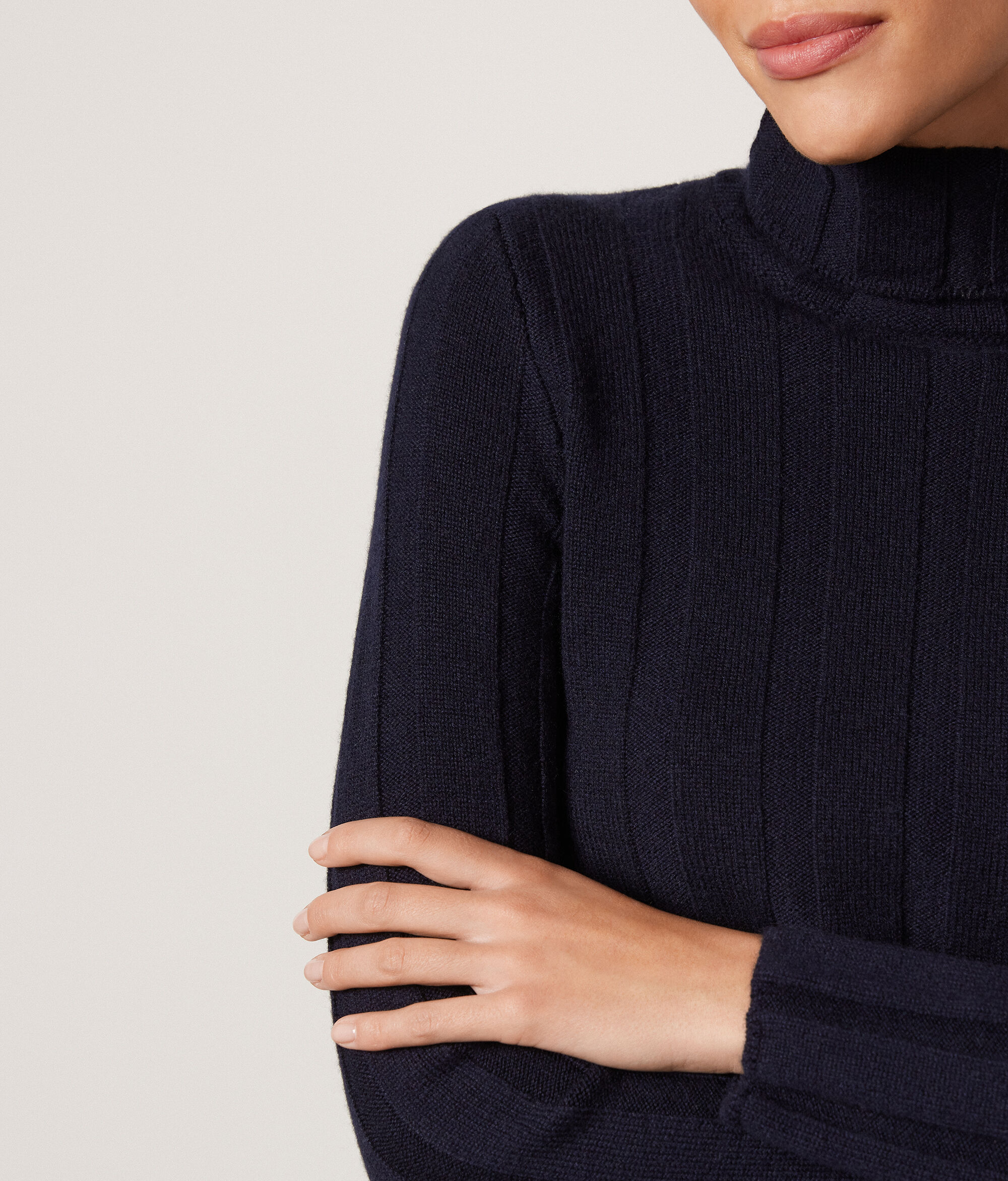 Ribbed Turtleneck Sweater in Ultrasoft Cashmere
