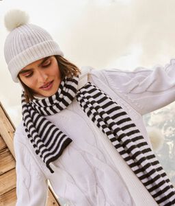 sciarpa scaldacollo donna ai ferri in lana con grande treccia - sci