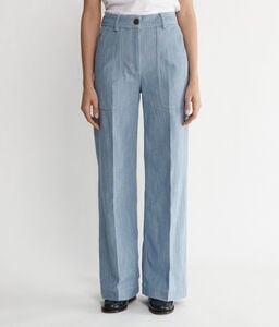 Denim Pants with Patch Pockets