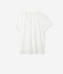 T-Shirt mit V-Ausschnitt aus Fresh Seide