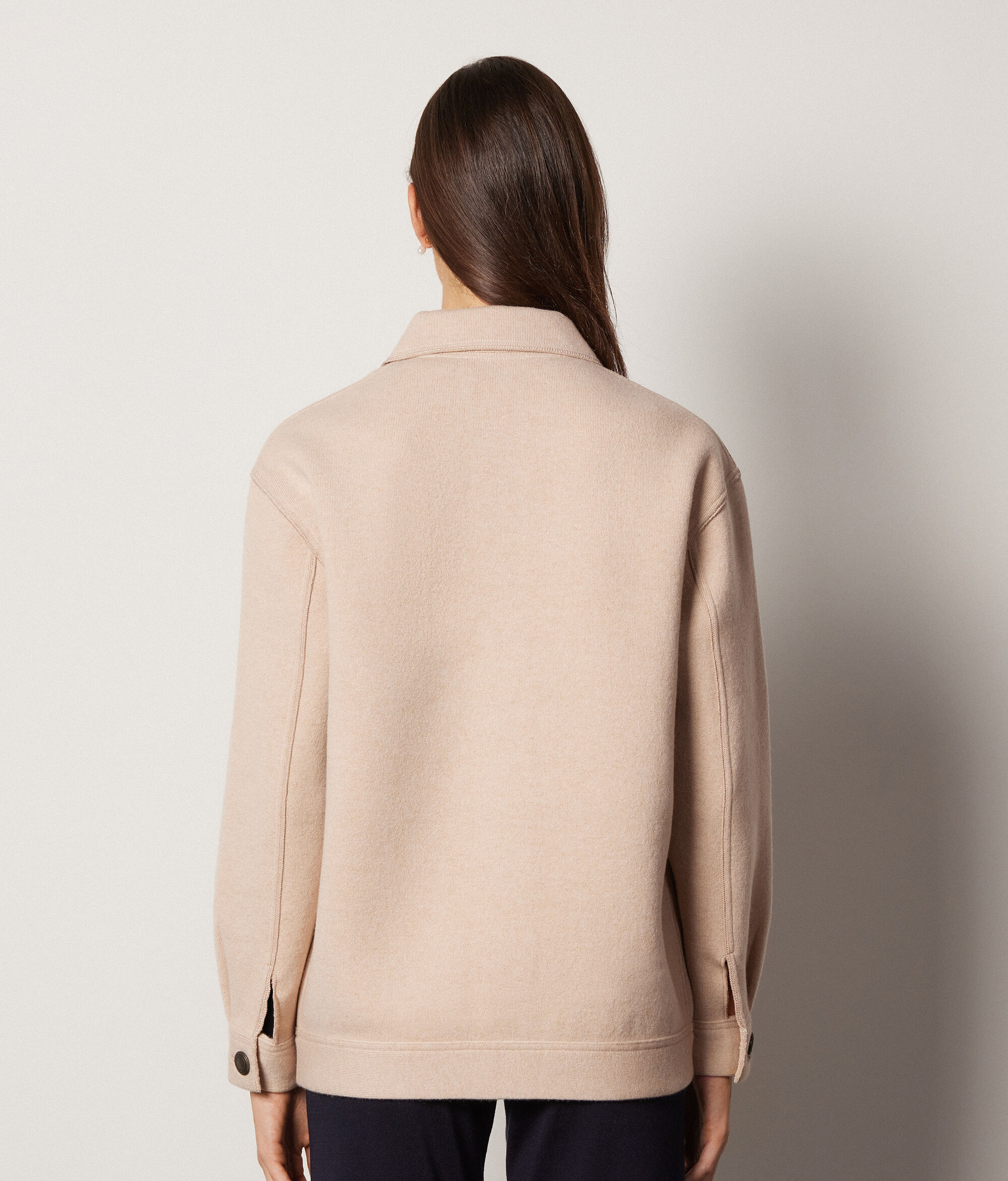 Cashmere Coat with Stitching